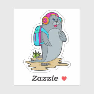 Pegatina Sellar como excursionista con mochila