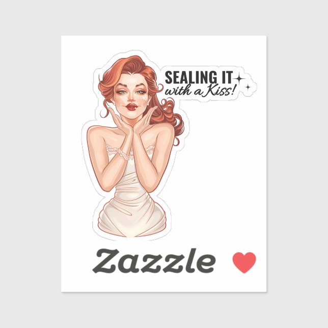 Pegatina ¡Sellarlo con un kissess! (Hoja)