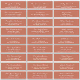 Pegatina Sello de Boda elegante caligrafía terracota