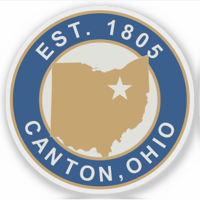 Pegatina Sello de Canton, Ohio, EE. UU. (Anverso)