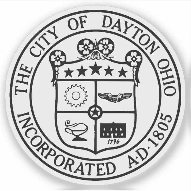 Pegatina Sello de Dayton, Ohio, EE. UU. (Anverso)