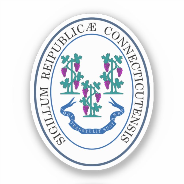 Pegatina Sello de estado de Connecticut, Estados Unidos (Anverso)