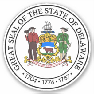 Pegatina Sello de Estado de Delaware