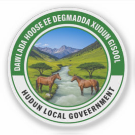 Pegatina Sello de la ciudad de Hudun, Somalia