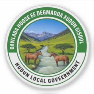 Pegatina Sello de la ciudad de Hudun, Somalia