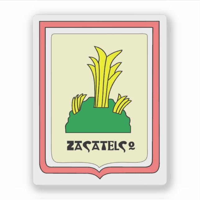 Pegatina Sello de la ciudad de Zacatelco, México (Anverso)