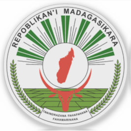 Pegatina Sello de la República de Madagascar (1993-1998)