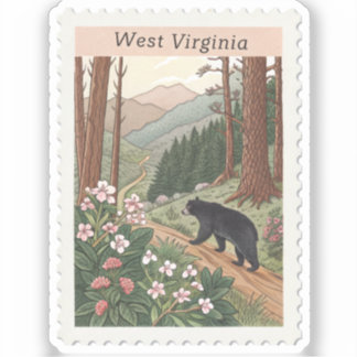 Pegatina Sello de montaña de oso negro de Virginia Occident