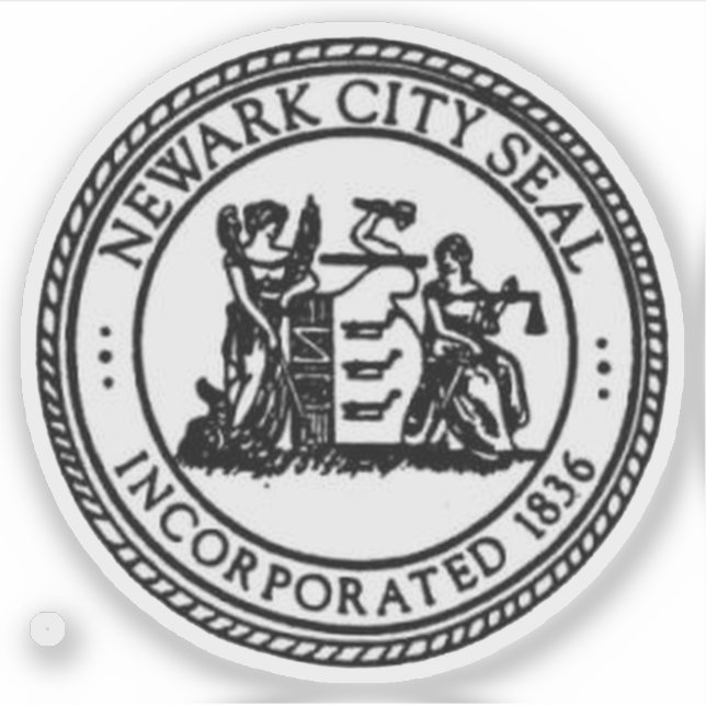 Pegatina Sello de Newark, Nueva Jersey, EE. UU. (Anverso)