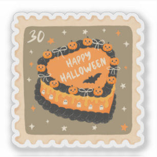 Pegatina Sello de pastel Vintage Feliz Halloween