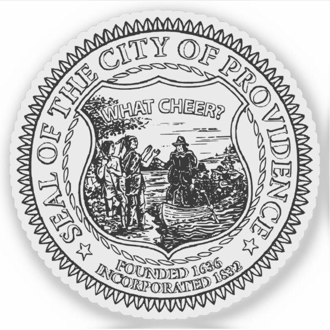 Pegatina Sello de Providence, Rhode Island, EE. UU. (Anverso)