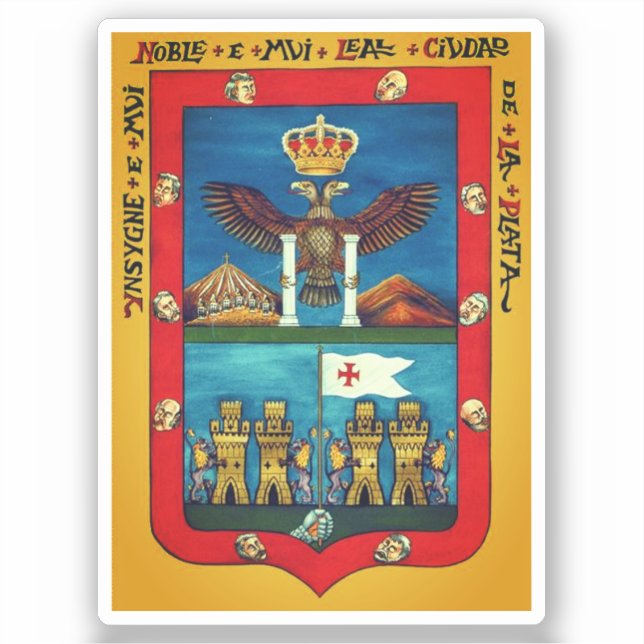 Pegatina Sello de Sucre, postal de Bolivia (Anverso)