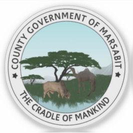 Pegatina Sello del condado de Marsabit, República de Kenia