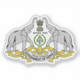 Pegatina Sello del estado de Kerala, India