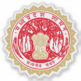 Pegatina Sello del estado de Madhya Pradesh, India