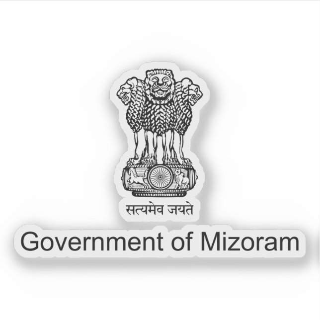 Pegatina Sello del estado de Mizoram, India (Anverso)