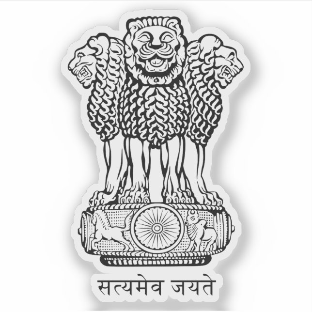 Pegatina Sello del estado de Rajastán, India (Anverso)