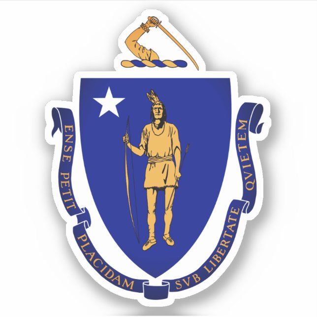 Pegatina Sello estatal de Massachusetts (Anverso)