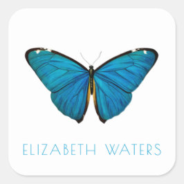 PEGATINA sello para sobres : MARIPOSA AZUL