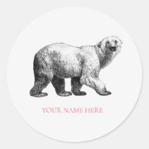 PEGATINA sello para sobres : OSO POLAR VINTAGE