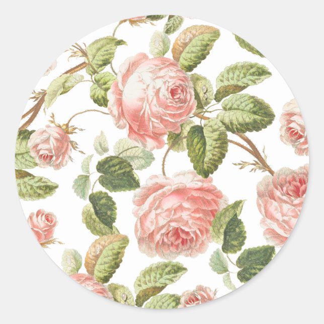PEGATINA sello para sobres : ROSAS VINTAGE (Anverso)