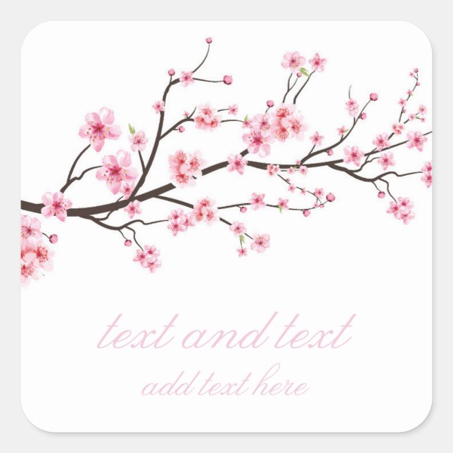 PEGATINA sello para sobres : SAKURA BLOSSOMS (Anverso)