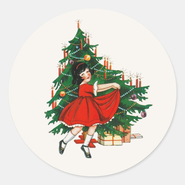 PEGATINA sello para sobres : VINTAGE NAVIDAD (Anverso)