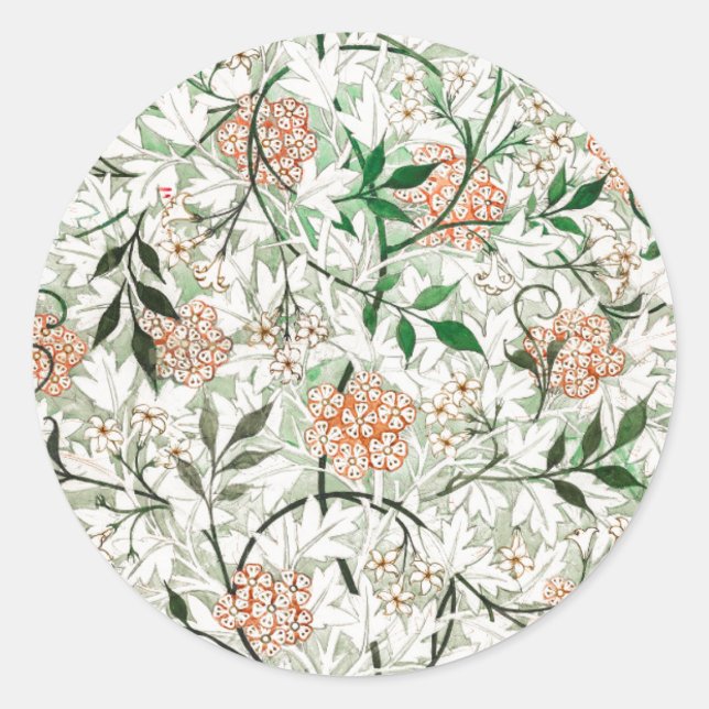 PEGATINA sello para sobres : WILLIAM MORRIS : JASM (Anverso)