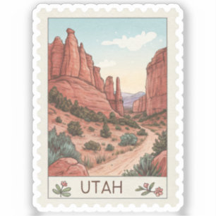 Pegatina Sello vintage del Parque Nacional Bryce Canyon, Ut