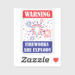 Pegatina Señal de advertencia de fuegos artificiales