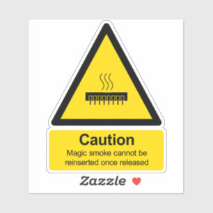 Pegatina Señal de advertencia de humo mágico de la electr