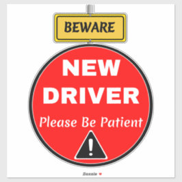 Pegatina Señal de Conductor Novato - Paciencia y Precaución