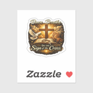 Pegatina Señal de la Cruz Fe Cristiana