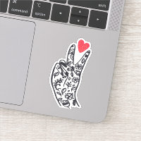 Señal de PAZ I PAZ Dedos con corazón de amor
