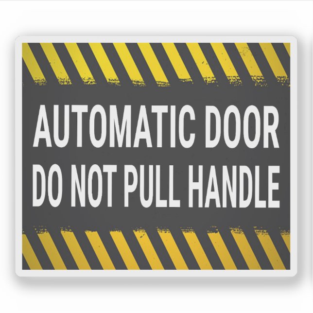 Pegatina Señal de puerta automática no tire del mango (Anverso)