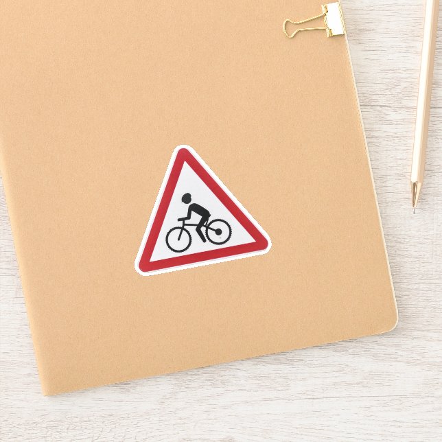 Pegatina Señal de ruta de bicicleta (Cuaderno)