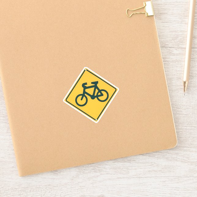 Pegatina Señal de ruta de bicicleta (Cuaderno)