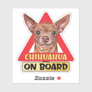 Pegatina Señal de Tráfico Roja de Perro Mexicano Chihuahua