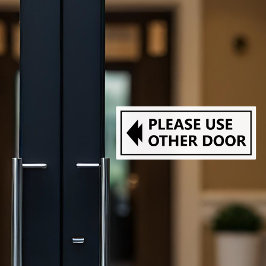 Pegatina Señal de usar otra puerta con flecha blanca
