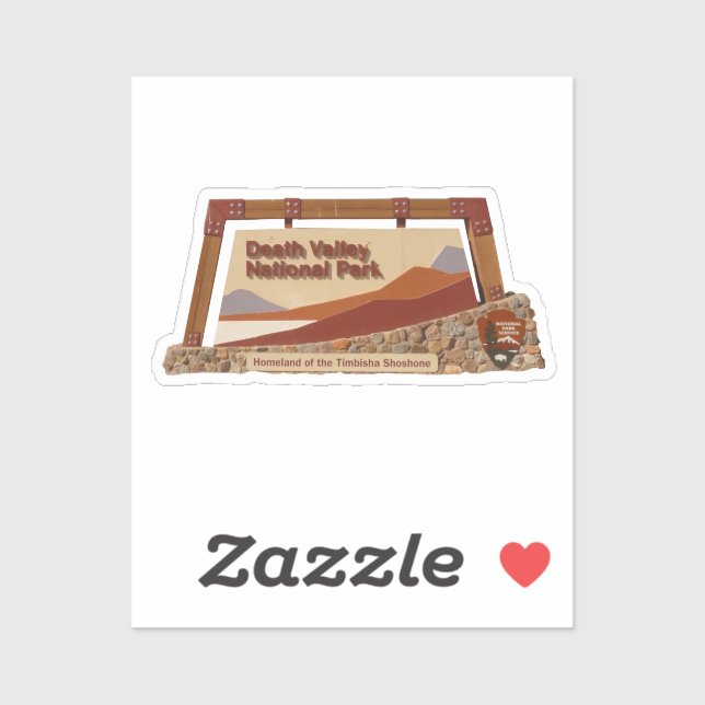 Pegatina Señal del Parque Nacional del Valle de la Muerte (Hoja)
