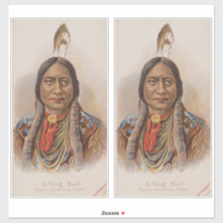 Pegatina Señales de humo: El jefe indio lakota está sentado