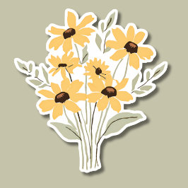 Pegatina Sencilla Susan Bouquet-Waterproof