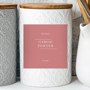 Pegatina Sencillamente Rosy Minimal Kitchen Pantry Jar Labe