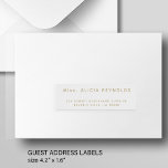 Pegatina Sencillas 24 bodas de marca blanca dorada<br><div class="desc">Etiquetas personalizadas, sencillas y minimalistas de personas blancas y falsas bodas de oro (24 destinatarios) para los envíos por correo de invitación, con tipografía clásica minimalista moderna y moderna. El tamaño de una etiqueta es de 4, 2 x 1, 7 pulgadas para una hoja de 14 x 14 pulgadas (extra...</div>