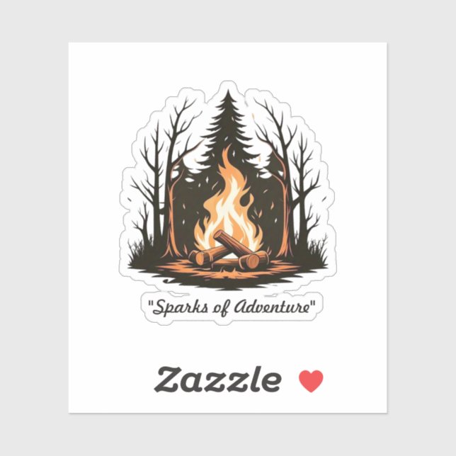 Pegatina "Sencillez de llama centrada" (Hoja)