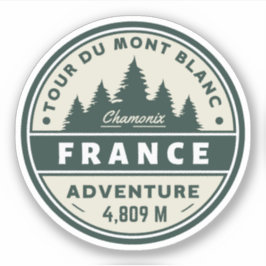 Pegatina senderismo en el Tour du Mont Blanc aventura franc
