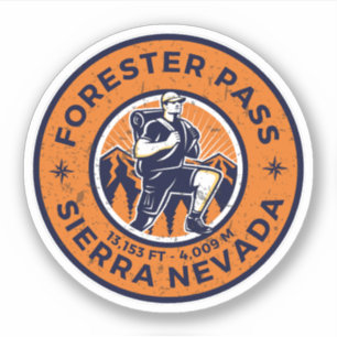 Pegatina Senderismo en Forster Pass, California sierra neva