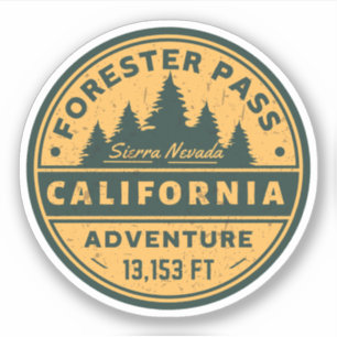 Pegatina Senderismo en Forster Pass, California sierra neva