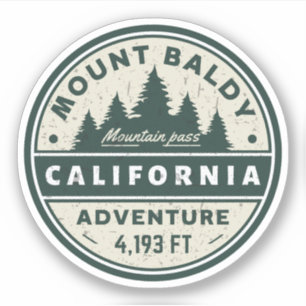 Pegatina senderismo en mount baldy, paso alpino de montana