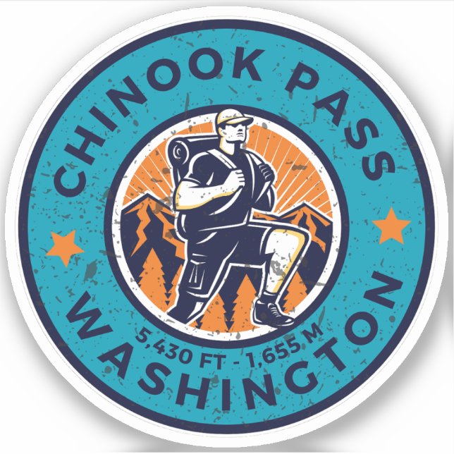 Pegatina sendero chinook pass california trials (Anverso)